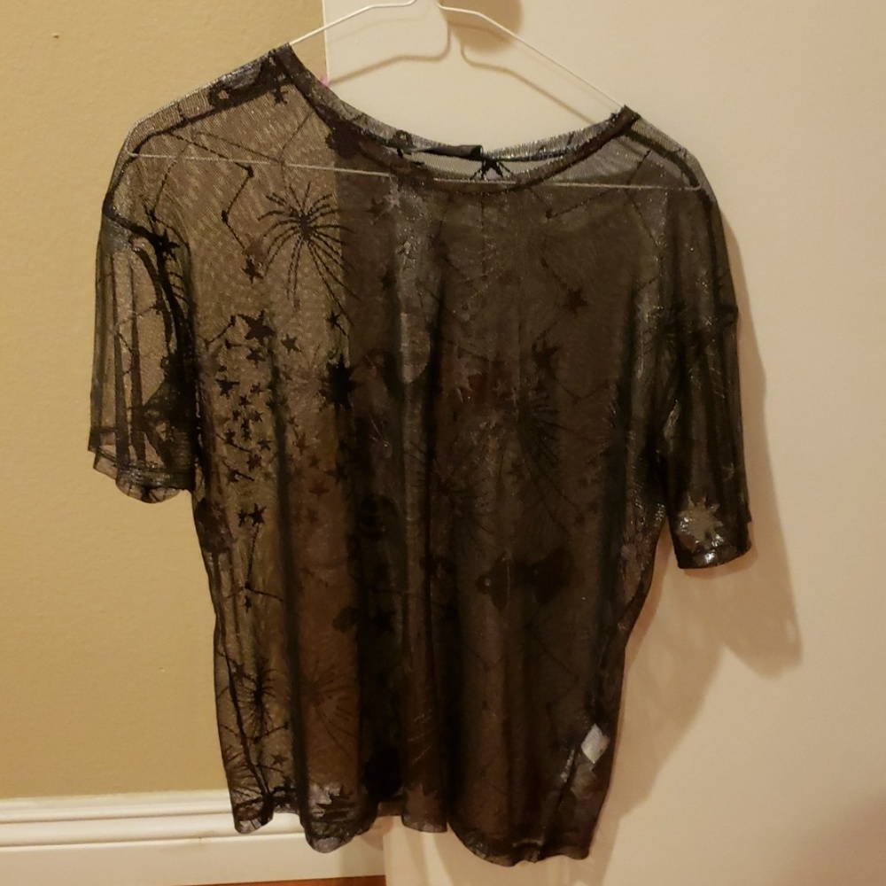 Stars and constellations mesh net top